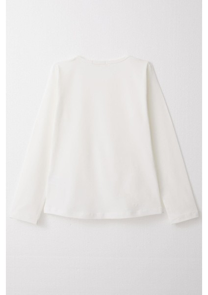 Kız Çocuk Uzun Kollu Tişört Basic 8-12 Yaş, Ekru fiyatları