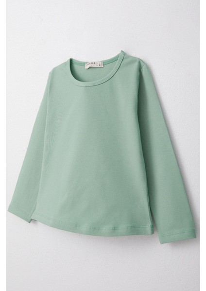 Kız Çocuk Uzun Kollu Tişört Basic 3-7 Yaş, Mint Yeşili modelleri