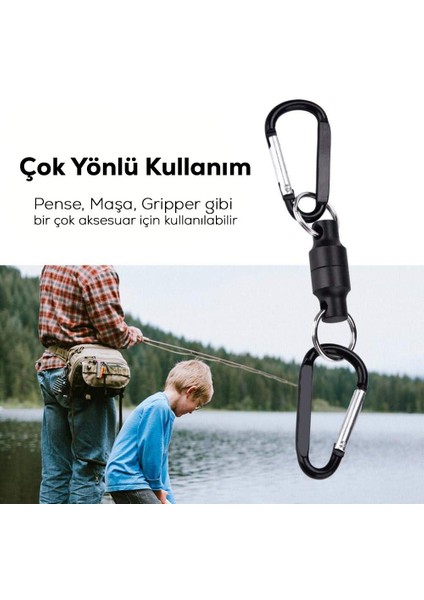 Çift Karabinalı Mıknatıs Ekipman Tutucu