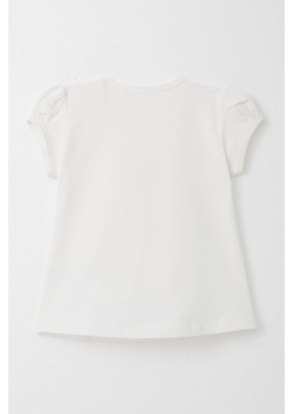 Kız Çocuk Tişört Süslü Fiyonklu Ördek Baskılı 1-4 Yaş, Ekru fiyatları