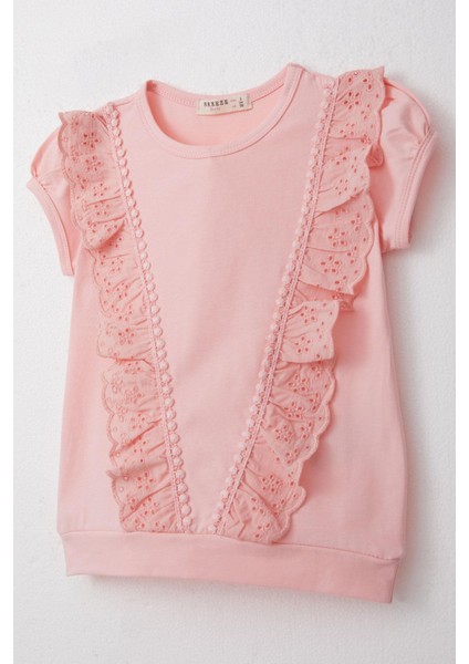Kız Çocuk Tişört Güpürlü 1.5-5 Yaş, Pembe modelleri
