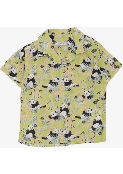 Jack Lions Erkek Çocuk Gömlek Eğlenceli Pandacık Desenli 1.5-5 Yaş, Fıstık Yeşili fırsatları