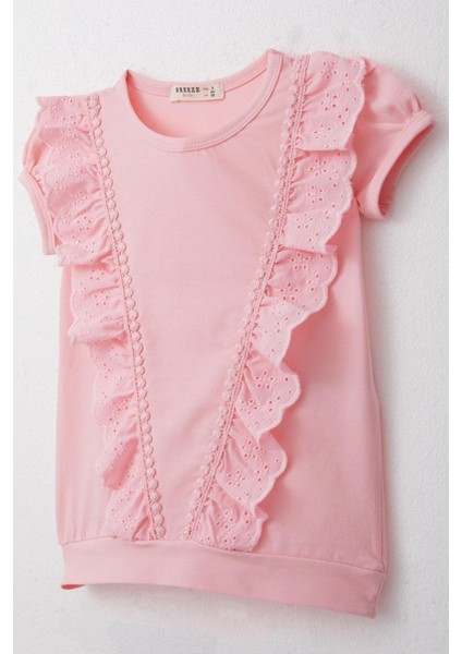 Kız Çocuk Tişört Güpürlü 1.5-5 Yaş, Pembe modelleri