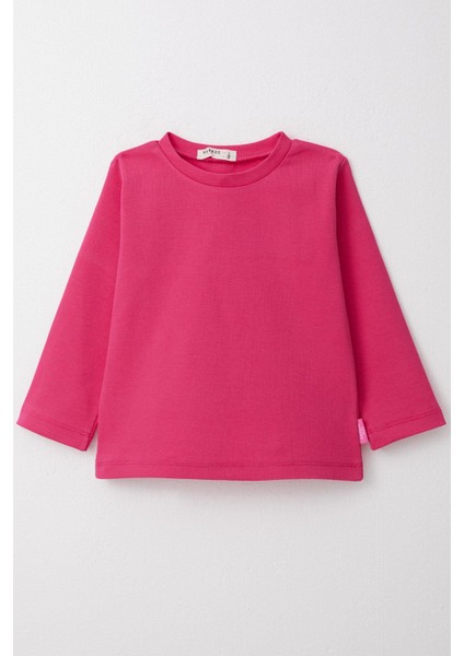 Kız Çocuk Uzun Kollu Tişört Basic 1-4 Yaş, Fuşya