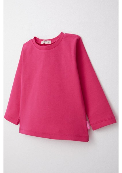 Kız Çocuk Uzun Kollu Tişört Basic 1-4 Yaş, Fuşya modelleri