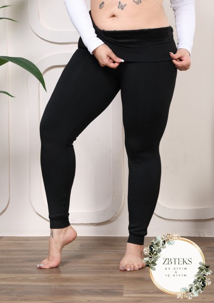 Büyük Beden Kalın Kışlık Içi Peluş Siyah Toparlayıcı Termal Tayt fiyatları