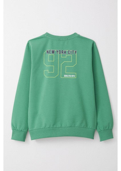 Erkek Çocuk Sweatshirt Yazı Baskılı 4-8 Yaş, Mint Yeşili fiyatları