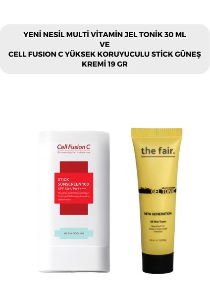 The Fair. Multi Vitamin Jel Tonik 30 ml ve Cell Fusion C Stick Güneş Kremi 19 gr