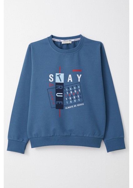 Erkek Çocuk Sweatshirt 4-8 Yaş, Indigo