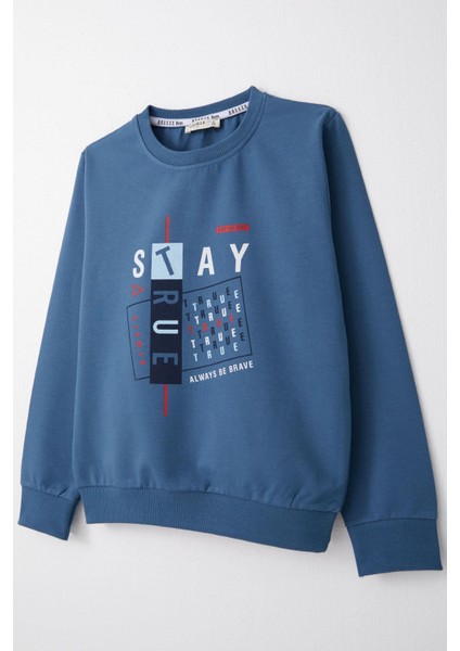 Erkek Çocuk Sweatshirt 4-8 Yaş, Indigo