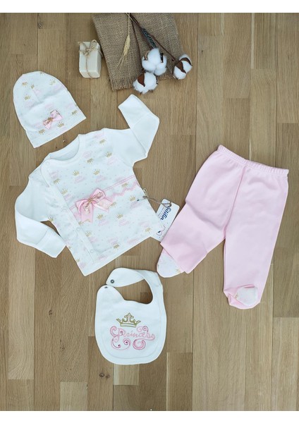 Sitilin Kız Bebek 4 Lü Hastane Çıkışı Zıbın Seti STL5124