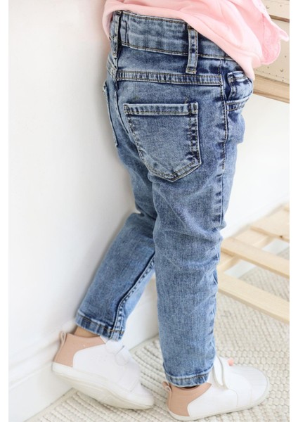 Erkek Çocuk Jean Pantalon Cepli 1-4 Yaş, Mavi modelleri
