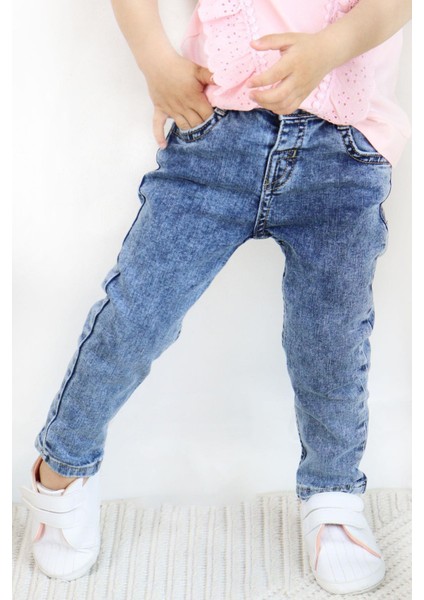 Erkek Çocuk Jean Pantalon Cepli 1-4 Yaş, Mavi fırsatları