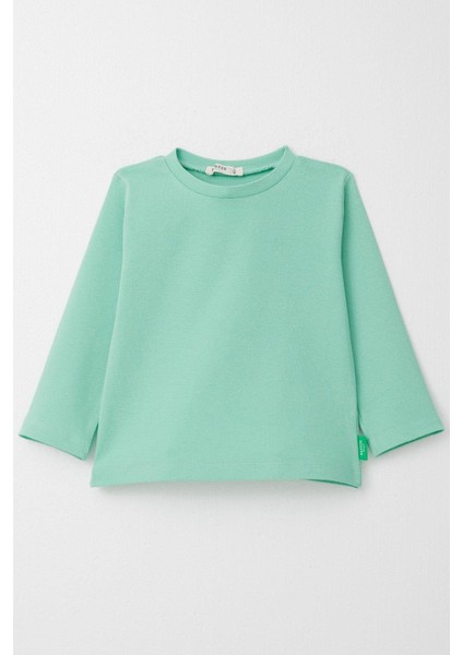 Erkek Çocuk Uzun Kollu Tişört Basic 1-4 Yaş, Su Yeşili