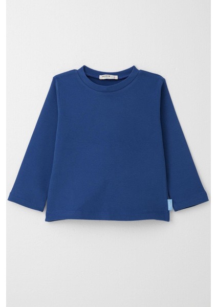 Erkek Çocuk Uzun Kollu Tişört Basic 1-4 Yaş, Koyu Mavi