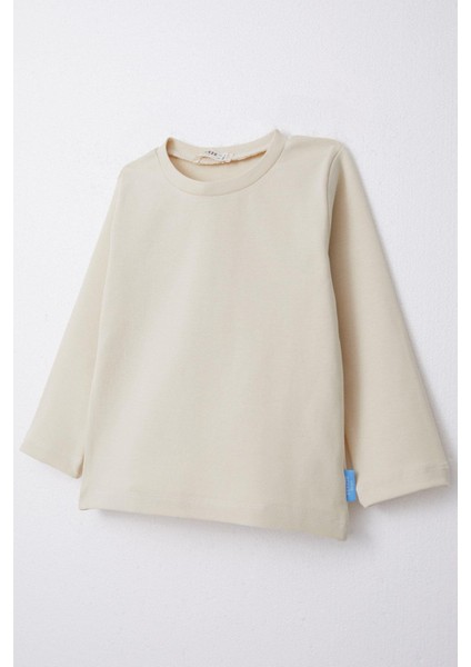 Erkek Çocuk Uzun Kollu Tişört Basic 1-4 Yaş, Krem modelleri