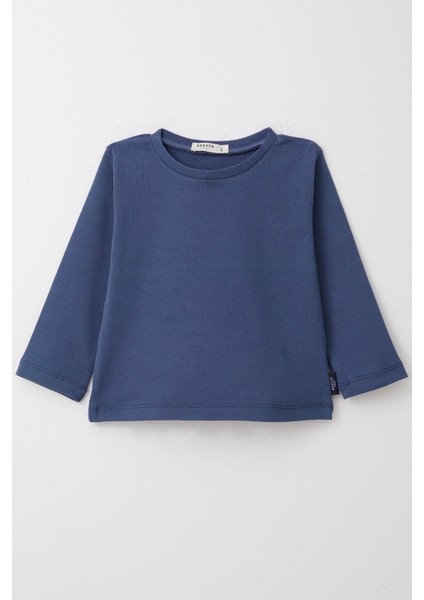 Erkek Çocuk Uzun Kollu Tişört Basic 1-4 Yaş, Indigo