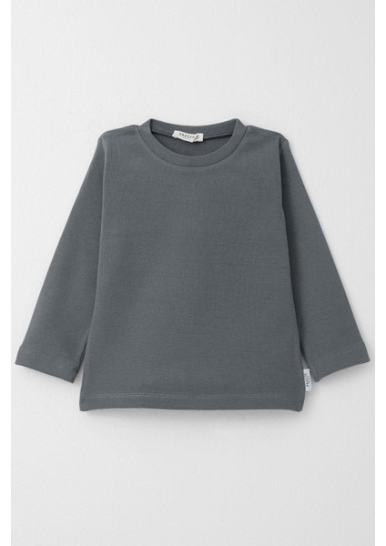 Erkek Çocuk Uzun Kollu Tişört Basic 1-4 Yaş, Gri