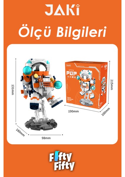 Jaki Mini Space Serisi/astronot -JK8505 (+302 Parça) Oyuncak Yapım Seti