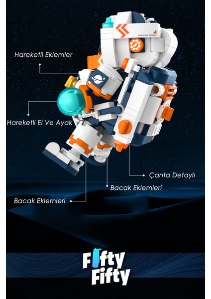 Jaki Mini Space Serisi/astronot -JK8505 (+302 Parça) Oyuncak Yapım Seti