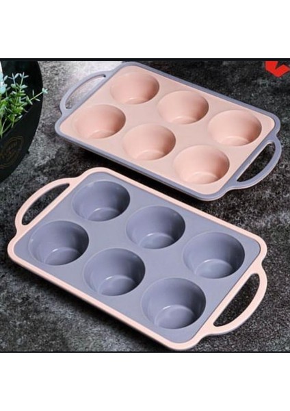 Silikon Kek Kalıbı Muffin Kalıbı 6 Bölmeli