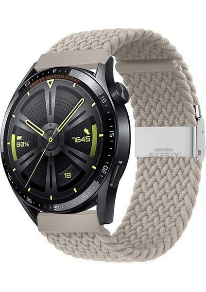 Huawei Watch Gt5 46MM Ile Uyumlu 22MM Metal Klips Solo Fiberlink Örgü Kordon