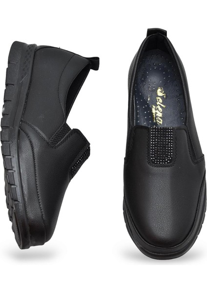 0240 Taşlı Rahat Ortopedik Taban Günlük Kadın Ayakkabı Babet Kadın Kışlık Ayakkabı indirimleri