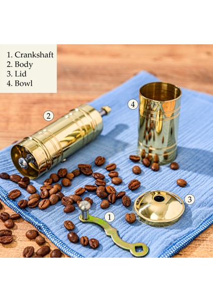 Glıos Pirinç El Değirmeni Öğütücü Grinder 20 cm