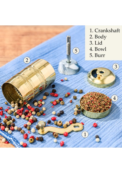 Glıos Pirinç Karabiber El Değirmeni Öğütücü Grinder 8 cm fırsatları