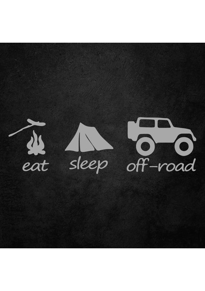 Eat Slepp Offroad Sticker Offroad Sticker Oto Sticker 4x4 Sticker Gri 15CM x 5cm