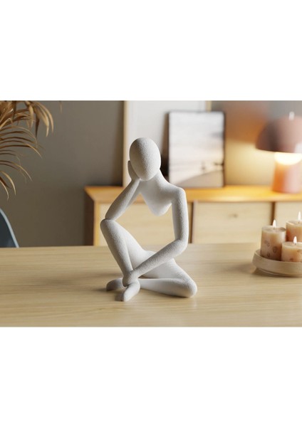 Meditasyon Modern Biblo Masa Üstü Mermer Görünümlü Beyaz Plastik