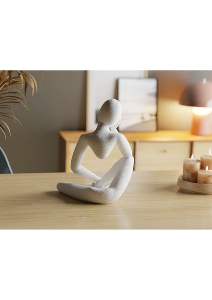 Meditasyon Modern Biblo Masa Üstü Mermer Görünümlü Beyaz Plastik