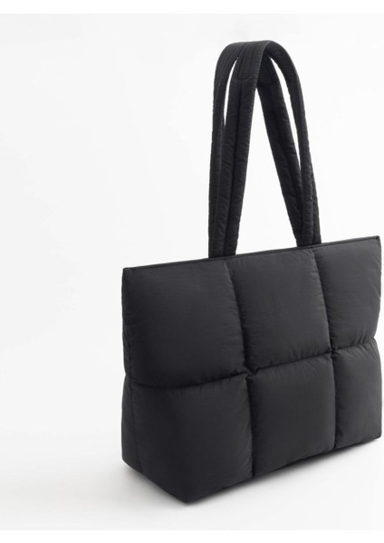 Suya Dayanıklı Askılı Puffy Laptop/tablet Tote Çanta