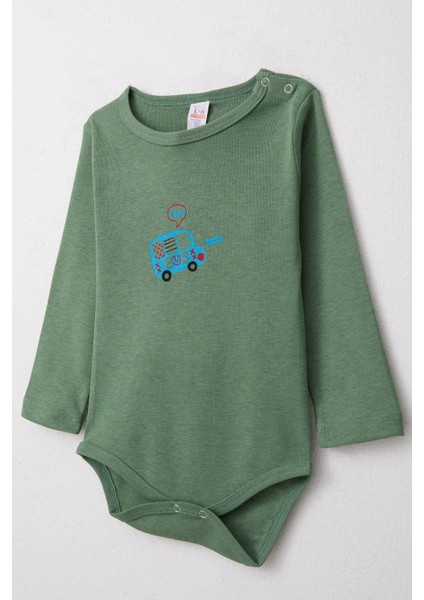 Erkek Bebek Çıtçıtlı Zıbın Body Araba Baskılı 9 Ay-3 Yaş, Yeşil modelleri