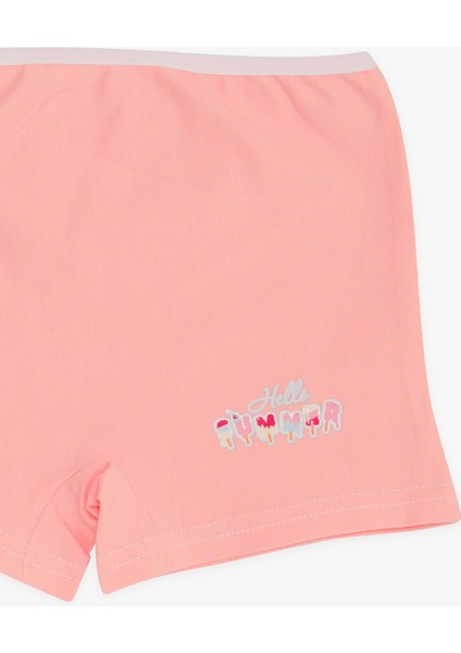 Kız Çocuk Boxer Dondurma Baskılı 5-11 Yaş, Pembe