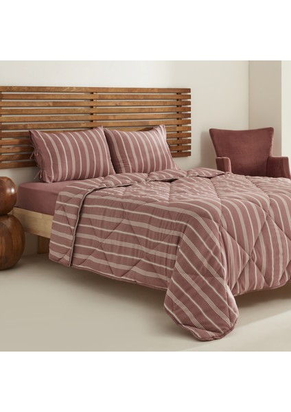 Sarah Anderson Barlet Tek Kişilik Comfort Set Çizgili Bordo fiyatları