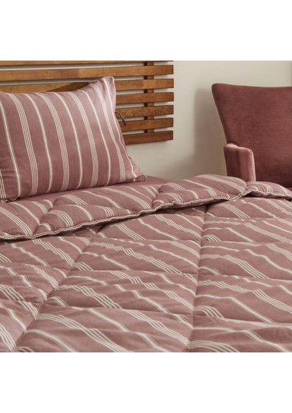 Sarah Anderson Barlet Tek Kişilik Comfort Set Çizgili Bordo fırsatları