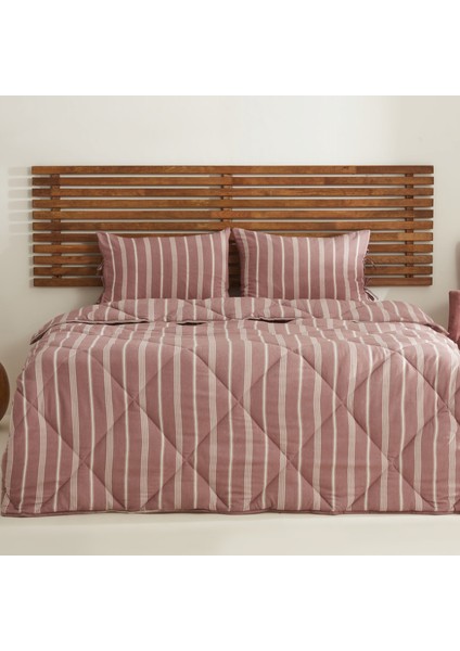 Sarah Anderson Barlet Çift Kişilik Comfort Set Çizgili Bordo
