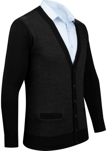 Erkek Battal Hırka Triko Kazak Desenli Kol ve Bel Lastikli Çelik Örgü Klasik Kalıp - 5014MB fiyatları