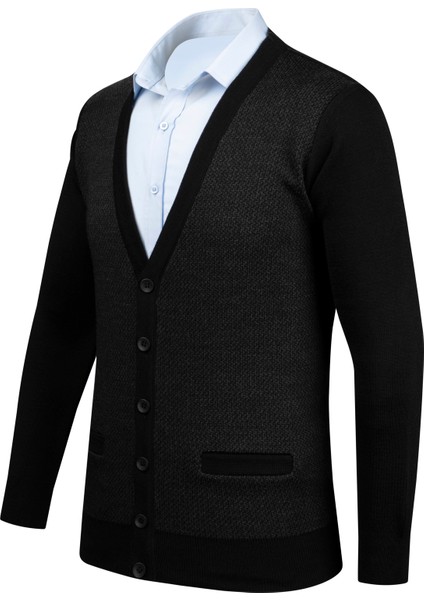 Erkek Battal Hırka Triko Kazak Desenli Kol ve Bel Lastikli Çelik Örgü Klasik Kalıp - 5014MB fırsatları