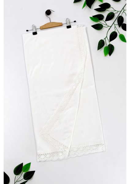 Kız Erkek Bebek Çift Katlı Natural Dantelli Lüks Penye Battaniye STL6699