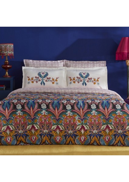 Marsey Çift Kişilik Saten Nevresim Takımı Multicolor