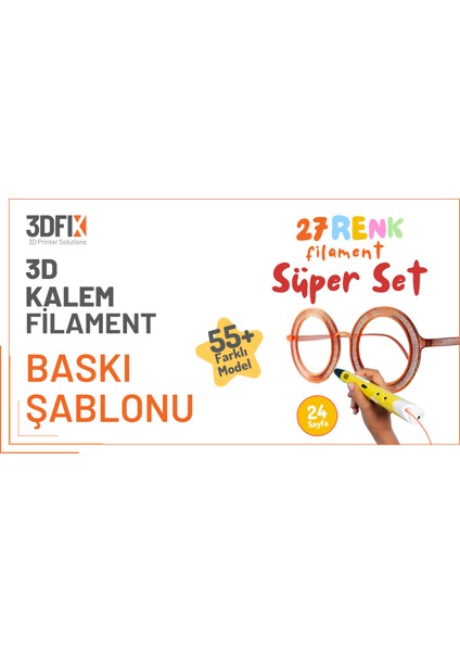 3D Kalem Filament + Süper Set Şablon Seti