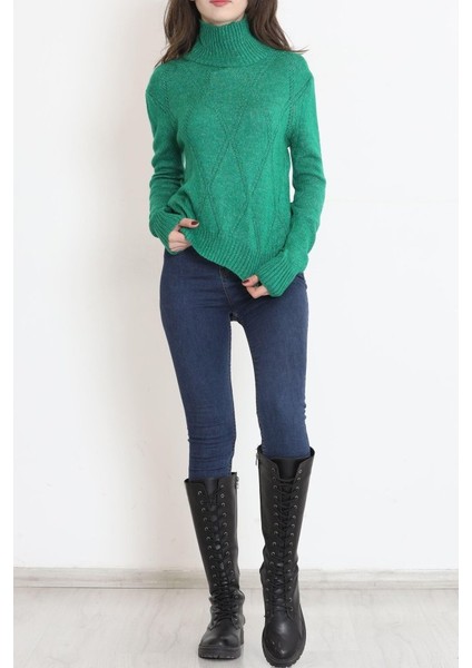 Boğazlı Kazak Yeşil indirimleri