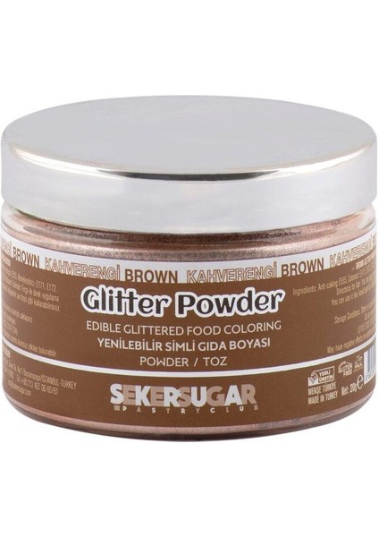 Yenilebilir Simli Toz Boya 20 gr Kahverengi