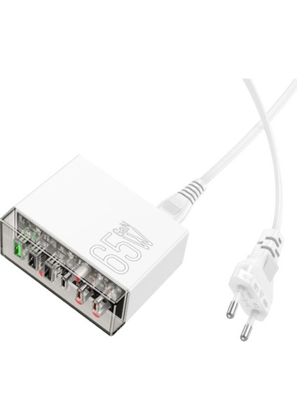 N336 Fuerza Pd 65W 3 Adet Type-C 3 Adet USB Şarj Aleti