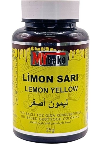 Toz Gıda Boyası Limon Sarı 25 gr