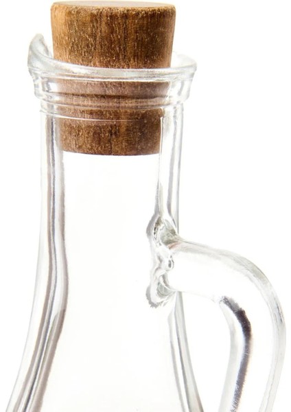 Borosilikat Cam Akasya Ahşap Standlı Yağdanlık ve Sirkelik Seti 2 Adet 250 ml