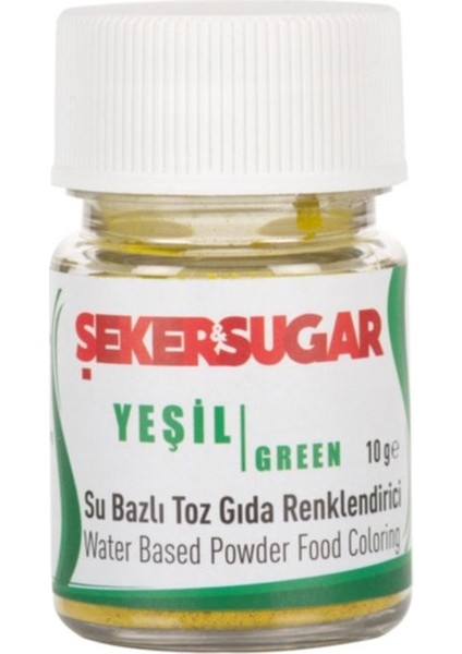 Yenilebilir Su Bazlı Toz Boya Yeşil 10 gr