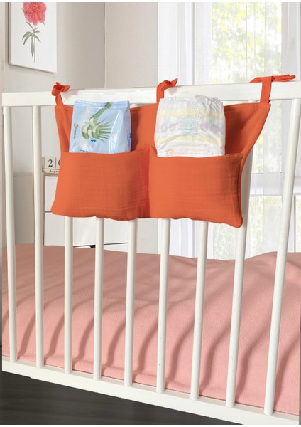 Bebek Beşik Yanı Organizer 2 Cepli Pratik Çocuk Yatak Yanı Organizer Bebek Odası Organizeri